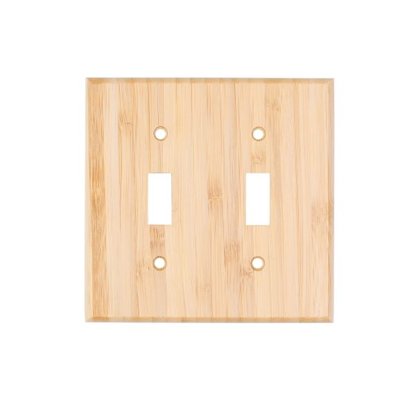 Solid Wood Double hole Outlet Light Switch Plat Bamboo Light Switch Cover Quality Raw Wooden Decorative Bedroom Kitchen Home Decor