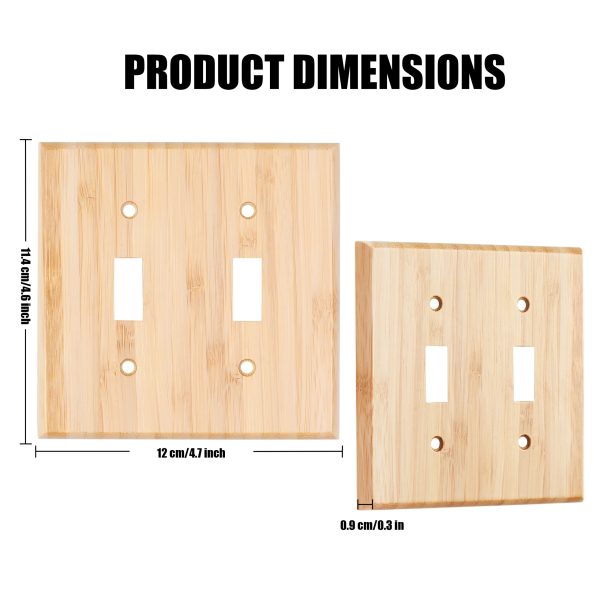 Solid Wood Double hole Outlet Light Switch Plat Bamboo Light Switch Cover Quality Raw Wooden Decorative Bedroom Kitchen Home Decor - Image 3