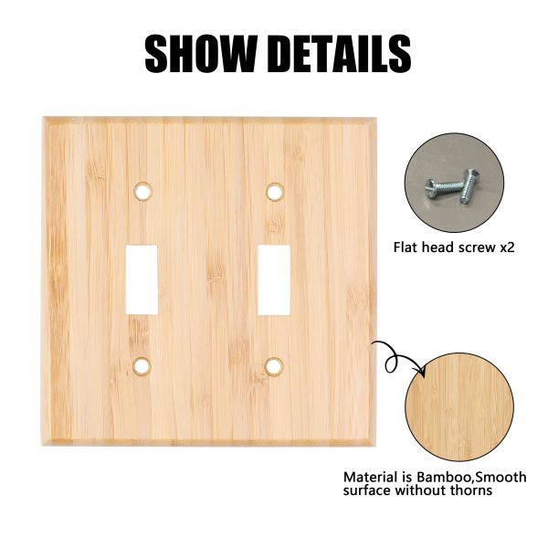 Solid Wood Double hole Outlet Light Switch Plat Bamboo Light Switch Cover Quality Raw Wooden Decorative Bedroom Kitchen Home Decor - Image 7