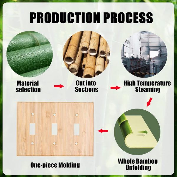 Solid Wood Double hole Outlet Light Switch Plat Bamboo Light Switch Cover Quality Raw Wooden Decorative Bedroom Kitchen Home Decor - Image 2