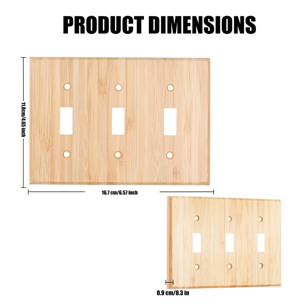 Solid Wood Double hole Outlet Light Switch Plat Bamboo Light Switch Cover Quality Raw Wooden Decorative Bedroom Kitchen Home Decor - Image 3