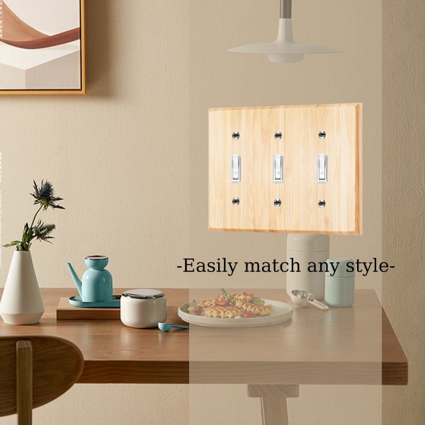 Solid Wood Double hole Outlet Light Switch Plat Bamboo Light Switch Cover Quality Raw Wooden Decorative Bedroom Kitchen Home Decor - Image 4
