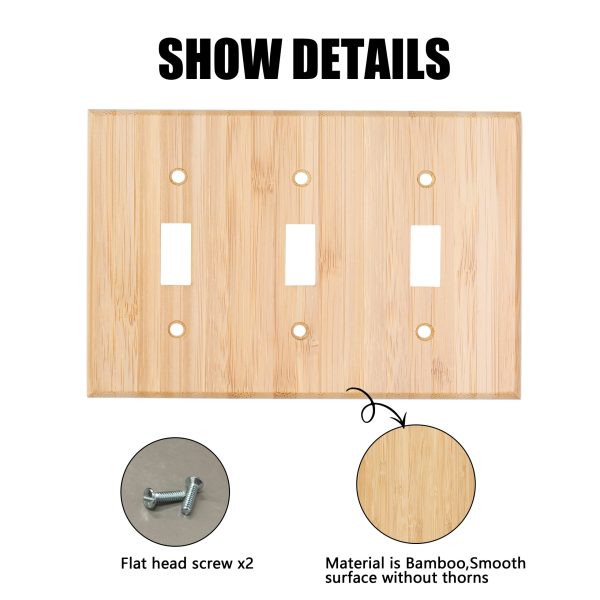Solid Wood Double hole Outlet Light Switch Plat Bamboo Light Switch Cover Quality Raw Wooden Decorative Bedroom Kitchen Home Decor - Image 7