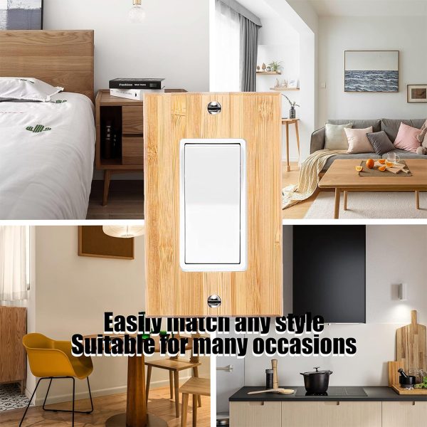 Solid Wood Double hole Outlet Light Switch Plat Bamboo Light Switch Cover Quality Raw Wooden Decorative Bedroom Kitchen Home Decor - Image 5