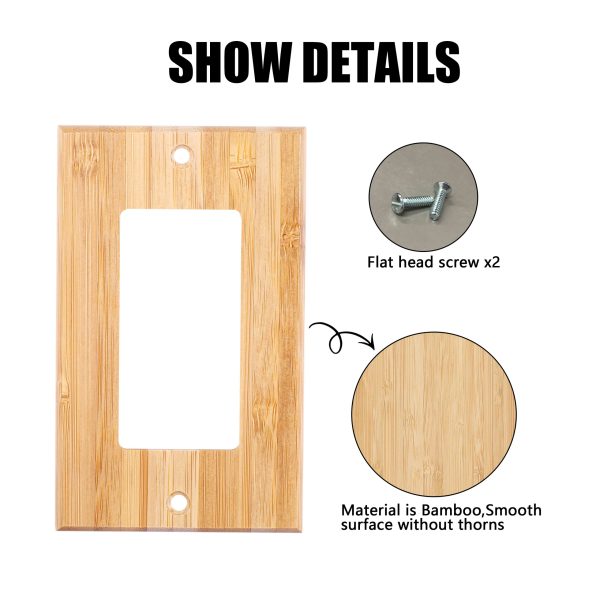 Solid Wood Double hole Outlet Light Switch Plat Bamboo Light Switch Cover Quality Raw Wooden Decorative Bedroom Kitchen Home Decor - Image 7