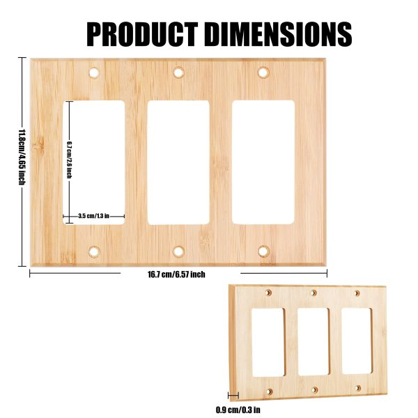 Solid Wood Double hole Outlet Light Switch Plat Bamboo Light Switch Cover Quality Raw Wooden Decorative Bedroom Kitchen Home Decor - Image 3
