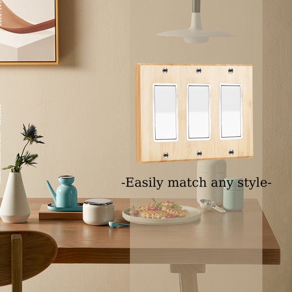 Solid Wood Double hole Outlet Light Switch Plat Bamboo Light Switch Cover Quality Raw Wooden Decorative Bedroom Kitchen Home Decor - Image 4