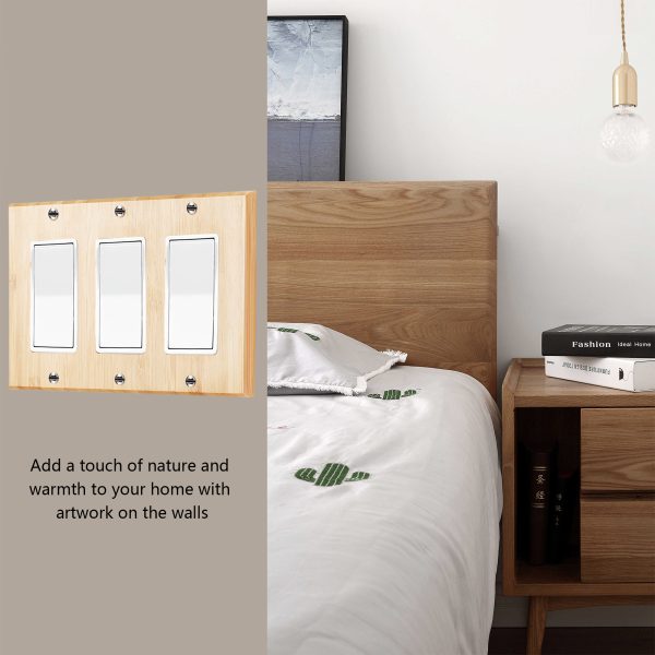 Solid Wood Double hole Outlet Light Switch Plat Bamboo Light Switch Cover Quality Raw Wooden Decorative Bedroom Kitchen Home Decor - Image 6