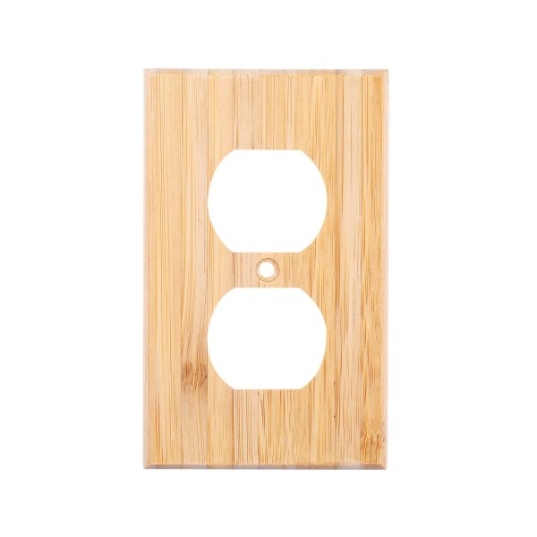 Solid Wood Double hole Outlet Light Switch Plat Bamboo Light Switch Cover Quality Raw Wooden Decorative Bedroom Kitchen Home Decor