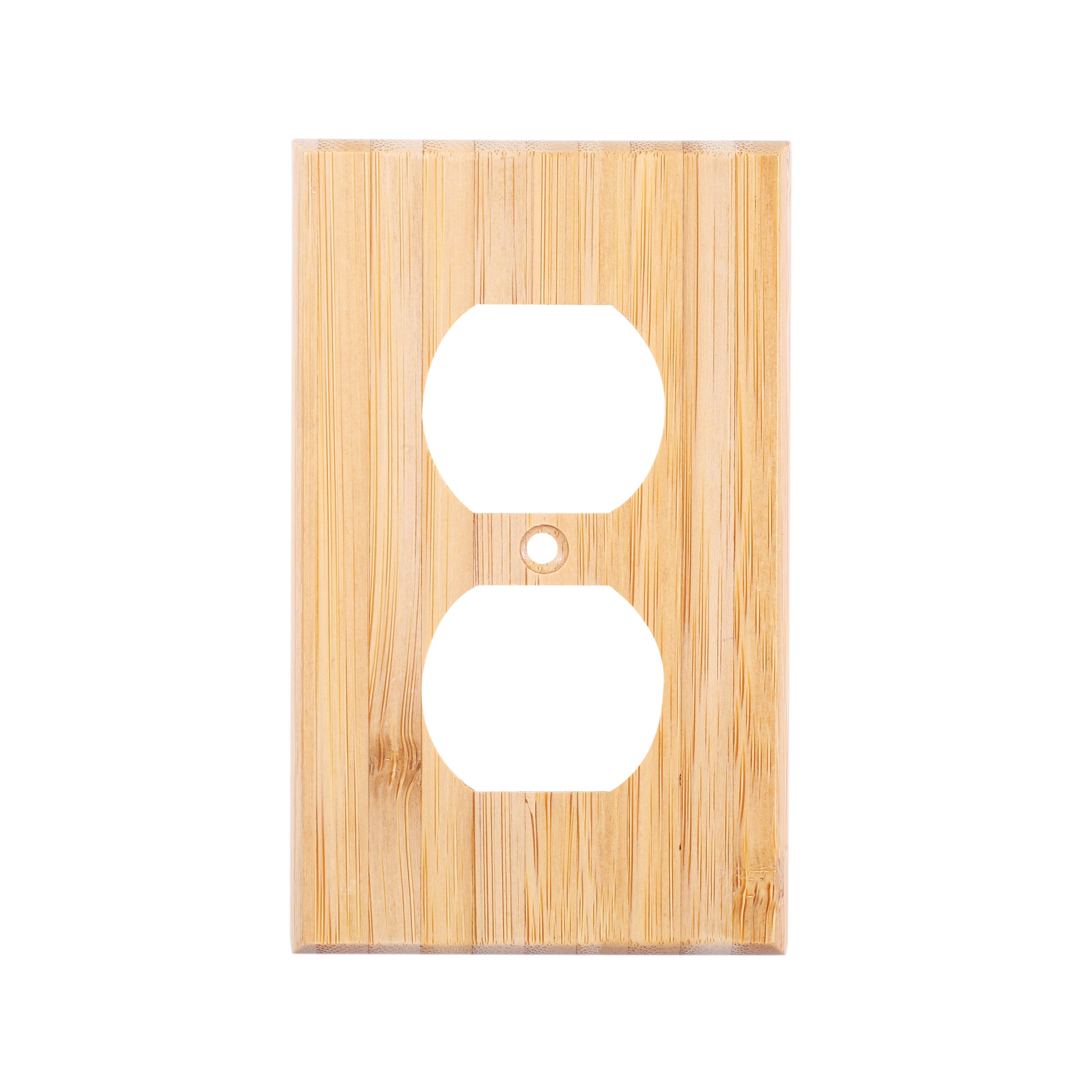 Solid Wood Double hole Outlet Light Switch Plat Bamboo Light Switch Cover Quality Raw Wooden Decorative Bedroom Kitchen Home Decor