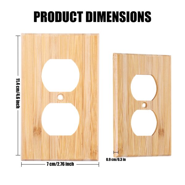 Solid Wood Double hole Outlet Light Switch Plat Bamboo Light Switch Cover Quality Raw Wooden Decorative Bedroom Kitchen Home Decor - Image 3