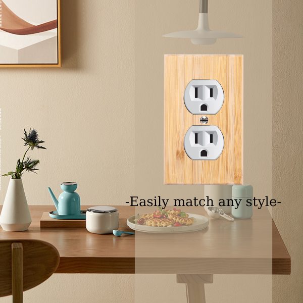 Solid Wood Double hole Outlet Light Switch Plat Bamboo Light Switch Cover Quality Raw Wooden Decorative Bedroom Kitchen Home Decor - Image 4