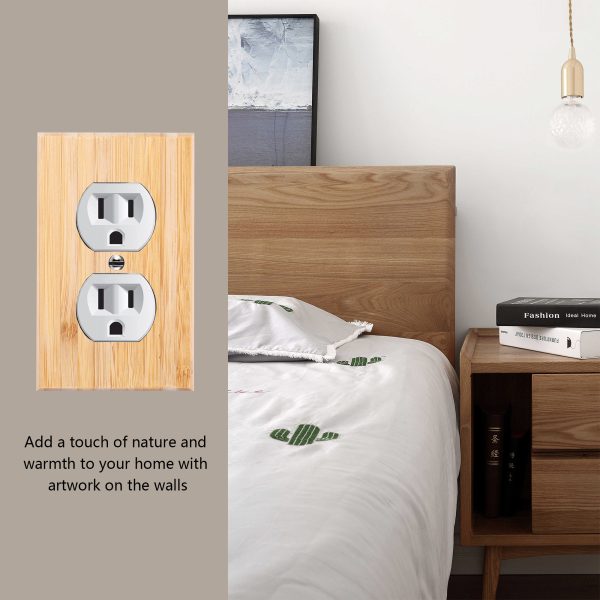 Solid Wood Double hole Outlet Light Switch Plat Bamboo Light Switch Cover Quality Raw Wooden Decorative Bedroom Kitchen Home Decor - Image 6