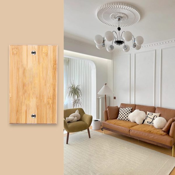 Solid Wood Double hole Outlet Light Switch Plat Bamboo Light Switch Cover Quality Raw Wooden Decorative Bedroom Kitchen Home Decor - Image 5