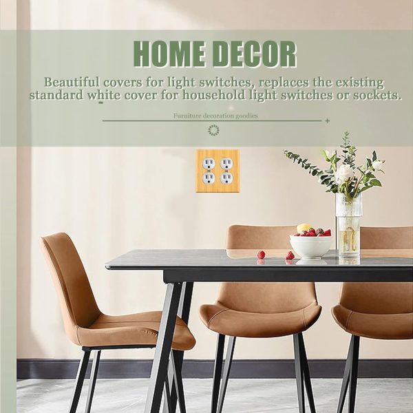 Solid Wood Double hole Outlet Light Switch Plat Bamboo Light Switch Cover Quality Raw Wooden Decorative Bedroom Kitchen Home Decor - Image 5