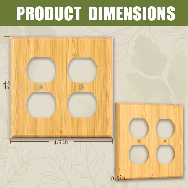 Solid Wood Double hole Outlet Light Switch Plat Bamboo Light Switch Cover Quality Raw Wooden Decorative Bedroom Kitchen Home Decor - Image 6