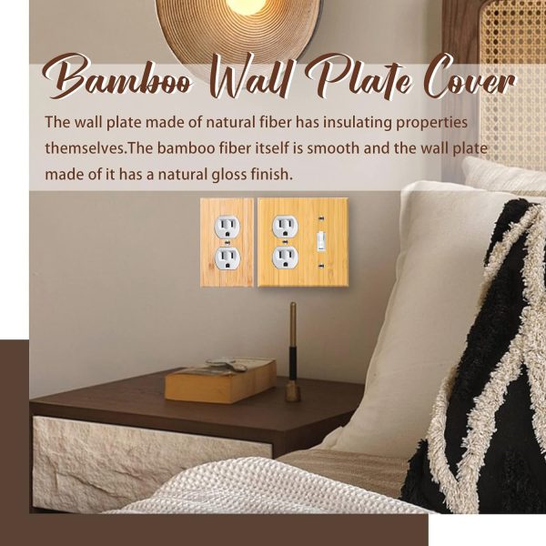 Solid Wood Double hole Outlet Light Switch Plat Bamboo Light Switch Cover Quality Raw Wooden Decorative Bedroom Kitchen Home Decor - Image 4