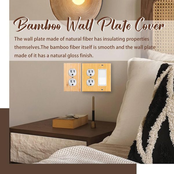 Solid Wood Double hole Outlet Light Switch Plat Bamboo Light Switch Cover Quality Raw Wooden Decorative Bedroom Kitchen Home Decor - Image 4