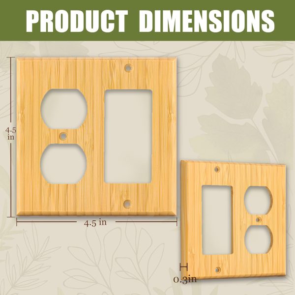 Solid Wood Double hole Outlet Light Switch Plat Bamboo Light Switch Cover Quality Raw Wooden Decorative Bedroom Kitchen Home Decor - Image 6
