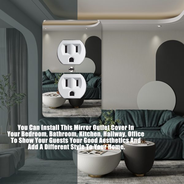Mirror Outlet Covers Durable Light Switch Plates Acrylic Mirrored Wall Plate Decorative Wall Outlet Cover Wall Plates For Electrical Outlets - Image 2