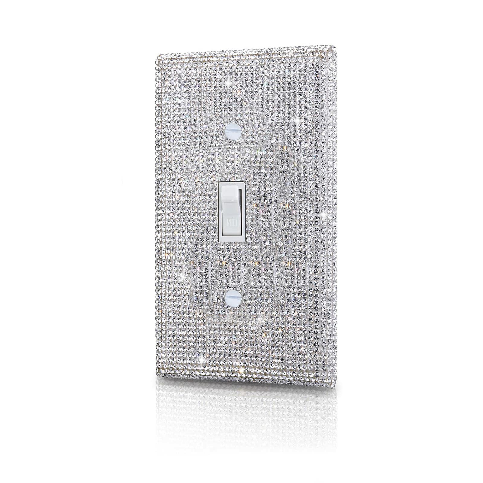 Shiny Silver Rhinestones Wall Plates Light Switch Cover Plate Decorative Wall Plate Single Toggle