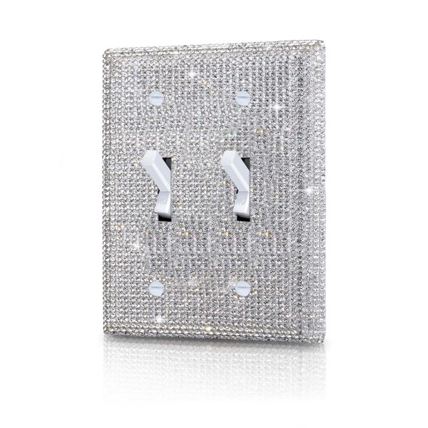 Shiny Silver Rhinestones Wall Plates Light Switch Cover Plate Decorative Wall Plate Single Toggle