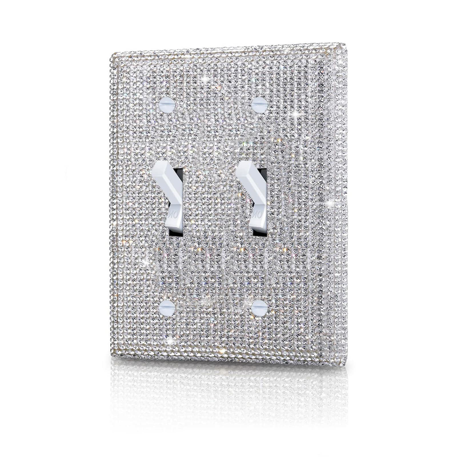Shiny Silver Rhinestones Wall Plates Light Switch Cover Plate Decorative Wall Plate Single Toggle