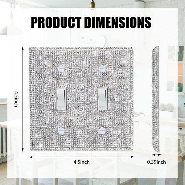 Shiny Silver Rhinestones Wall Plates Light Switch Cover Plate Decorative Wall Plate Single Toggle - Image 2