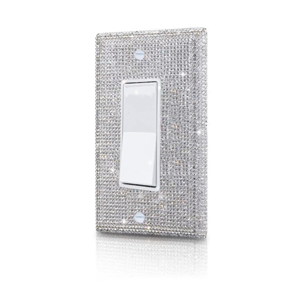 Shiny Silver Rhinestones Wall Plates Light Switch Cover Plate Decorative Wall Plate Single Toggle