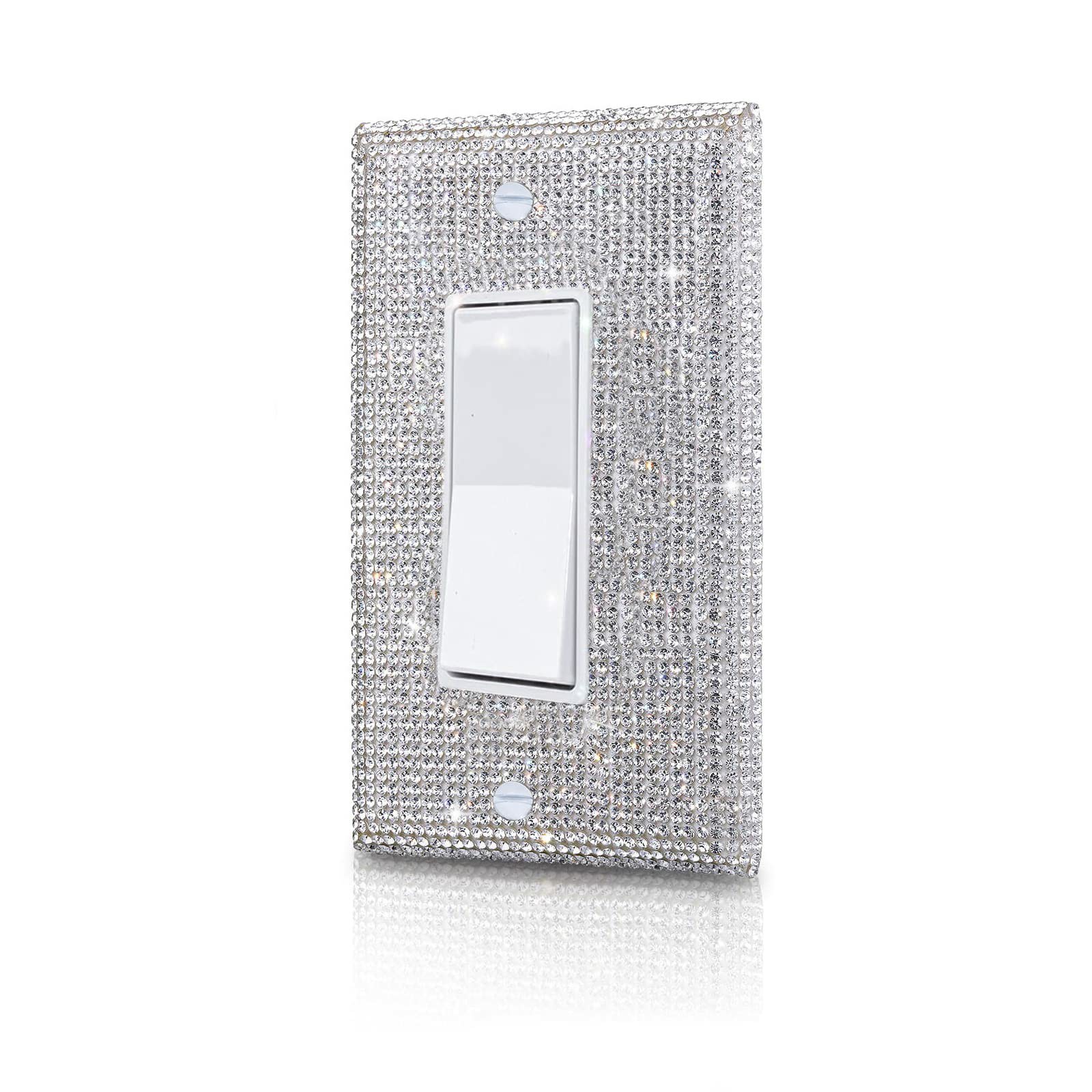Shiny Silver Rhinestones Wall Plates Light Switch Cover Plate Decorative Wall Plate Single Toggle