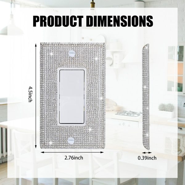 Shiny Silver Rhinestones Wall Plates Light Switch Cover Plate Decorative Wall Plate Single Toggle - Image 2