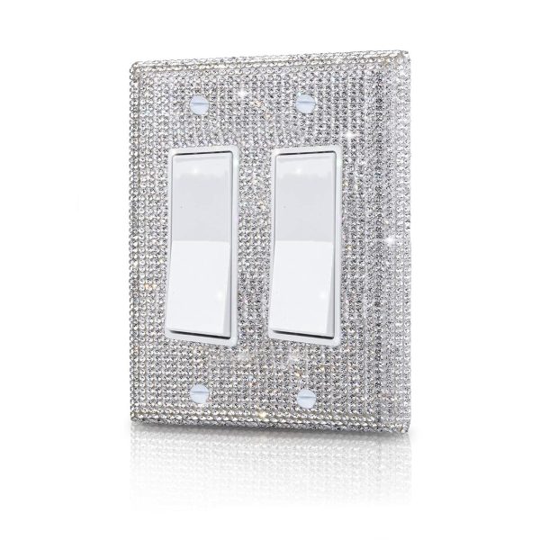 Shiny Silver Rhinestones Wall Plates Light Switch Cover Plate Decorative Wall Plate Single Toggle