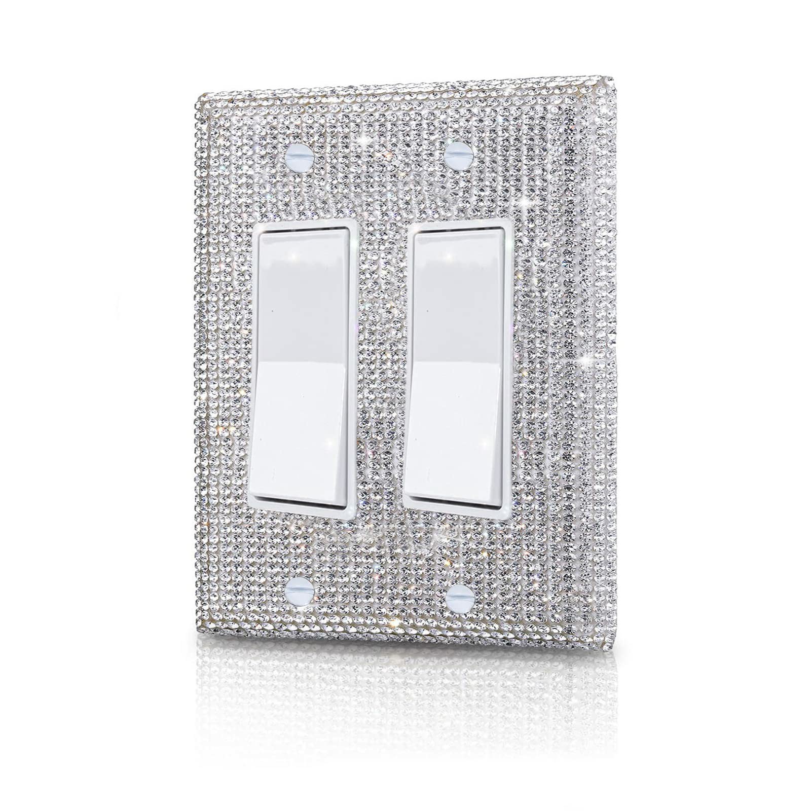 Shiny Silver Rhinestones Wall Plates Light Switch Cover Plate Decorative Wall Plate Single Toggle