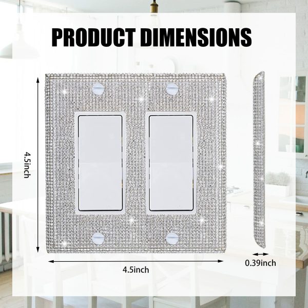 Shiny Silver Rhinestones Wall Plates Light Switch Cover Plate Decorative Wall Plate Single Toggle - Image 2