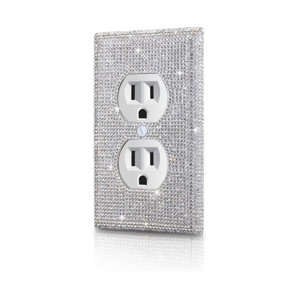Shiny Silver Rhinestones Wall Plates Light Switch Cover Plate Decorative Wall Plate Single Toggle