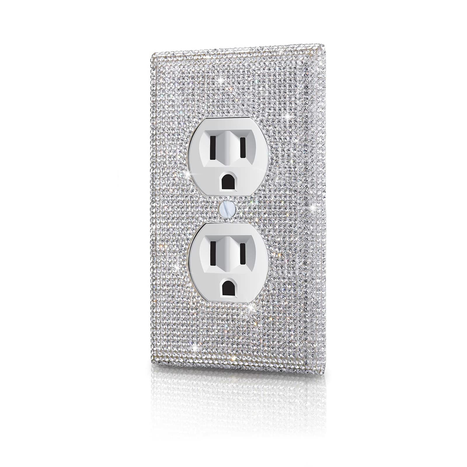 Shiny Silver Rhinestones Wall Plates Light Switch Cover Plate Decorative Wall Plate Single Toggle