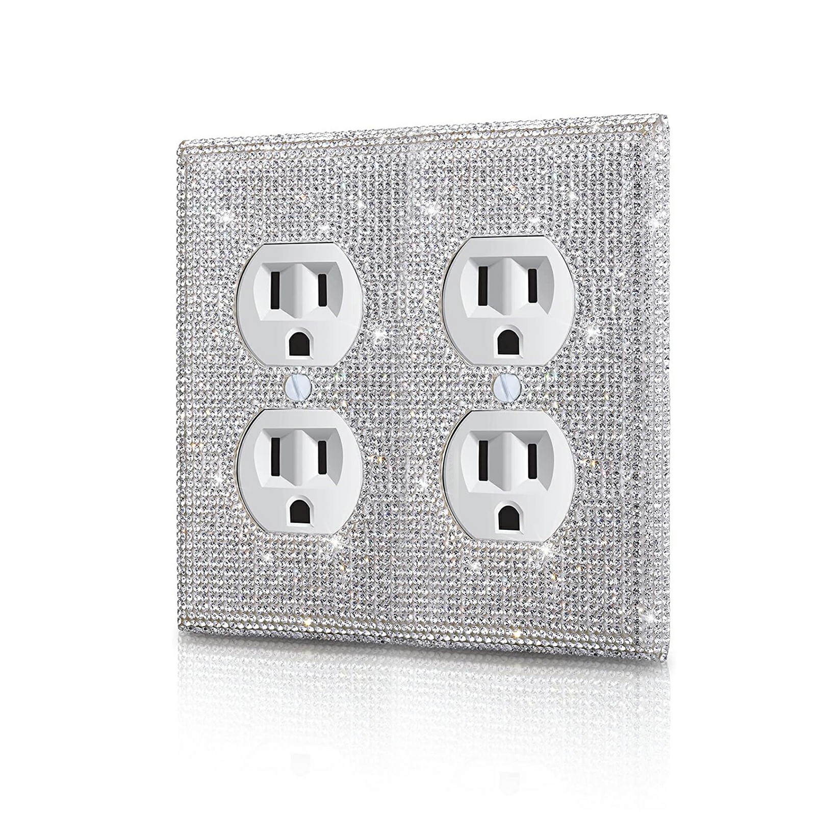 Shiny Silver Rhinestones Wall Plates Light Switch Cover Plate Decorative Wall Plate Single Toggle