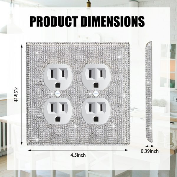 Shiny Silver Rhinestones Wall Plates Light Switch Cover Plate Decorative Wall Plate Single Toggle - Image 2