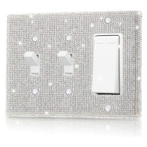 3 Gang Wall Plate-Rhinestone