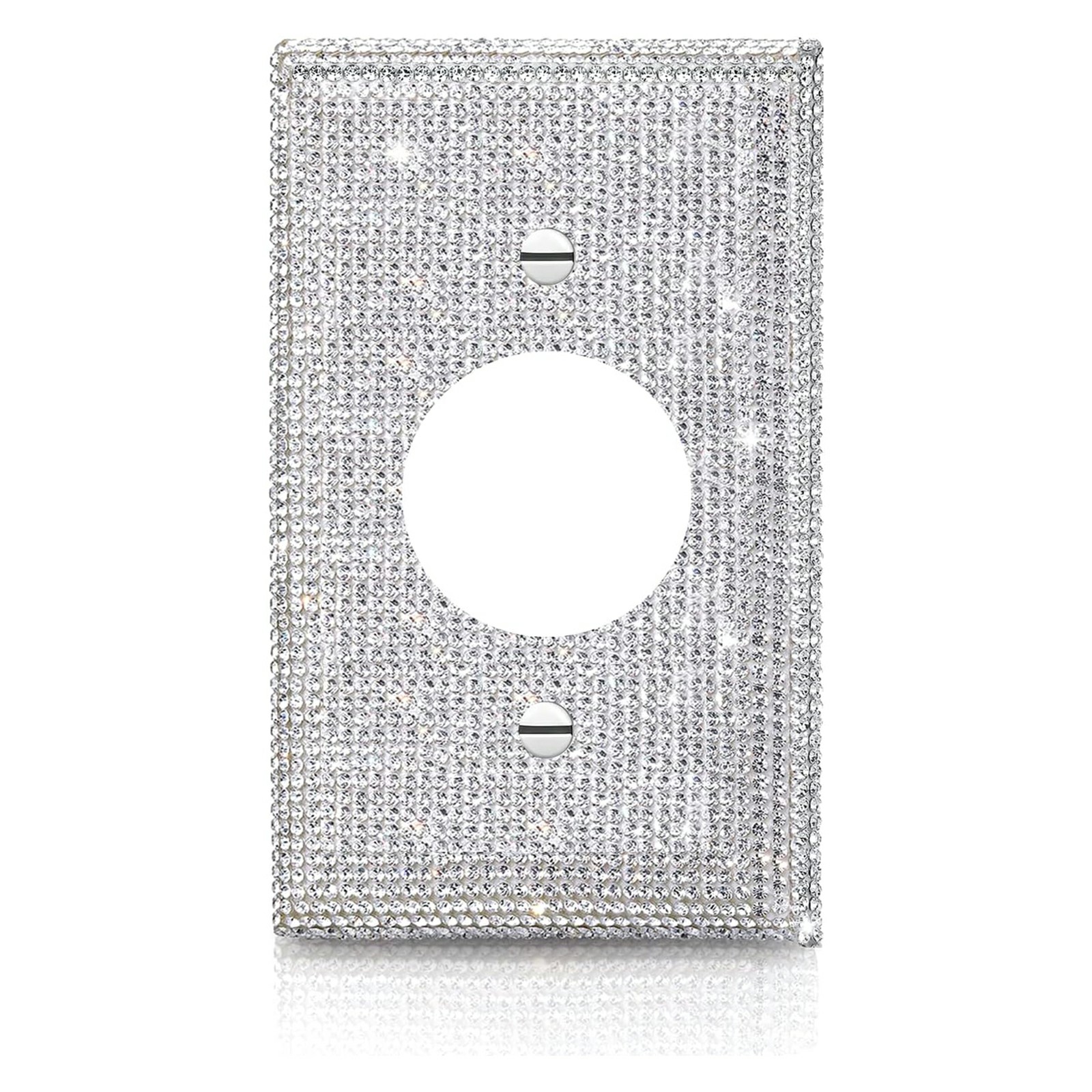 Shiny Silver Rhinestones Wall Plates Light Switch Cover Plate Decorative Wall Plate Single Toggle