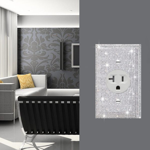 Shiny Silver Rhinestones Wall Plates Light Switch Cover Plate Decorative Wall Plate Single Toggle - Image 4