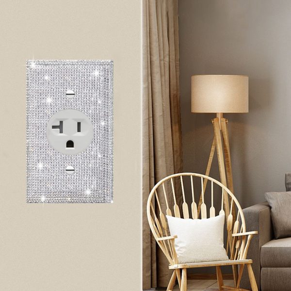 Shiny Silver Rhinestones Wall Plates Light Switch Cover Plate Decorative Wall Plate Single Toggle - Image 5