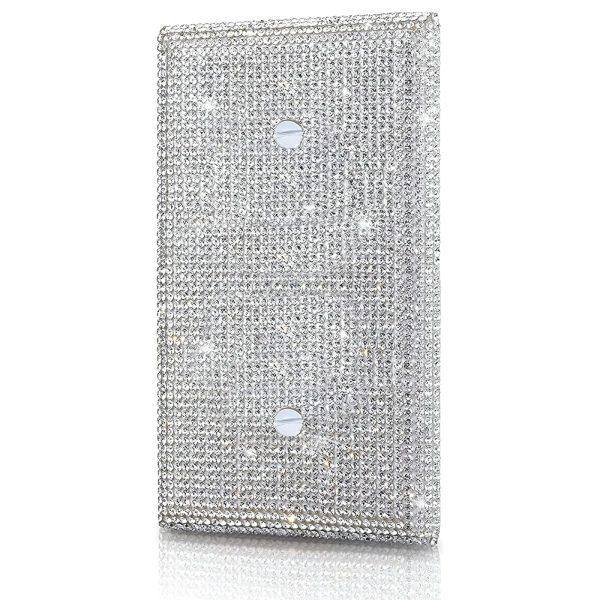 Shiny Silver Rhinestones Wall Plates Light Switch Cover Plate Decorative Wall Plate Single Toggle