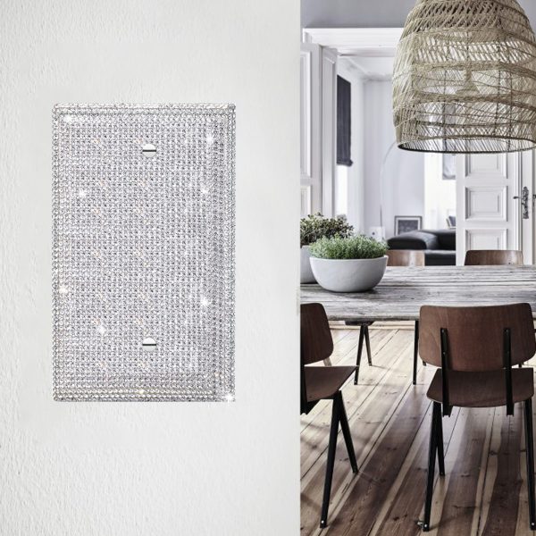 Shiny Silver Rhinestones Wall Plates Light Switch Cover Plate Decorative Wall Plate Single Toggle - Image 3