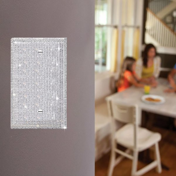 Shiny Silver Rhinestones Wall Plates Light Switch Cover Plate Decorative Wall Plate Single Toggle - Image 4