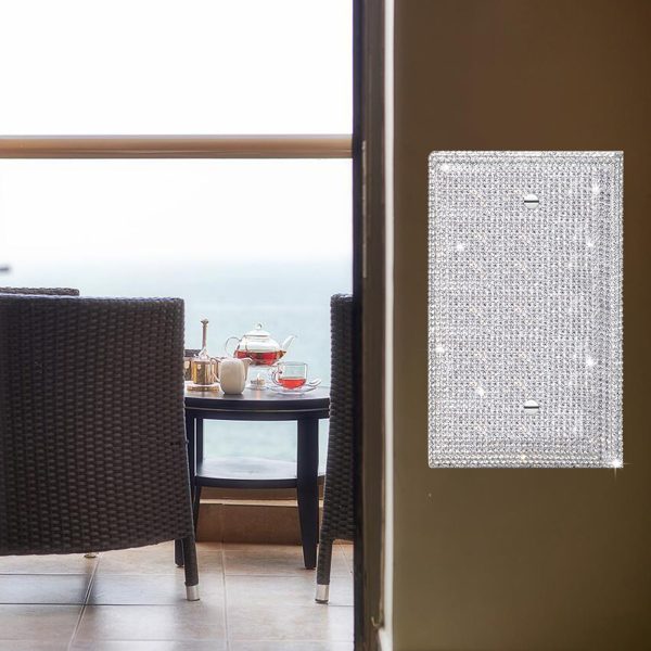 Shiny Silver Rhinestones Wall Plates Light Switch Cover Plate Decorative Wall Plate Single Toggle - Image 5