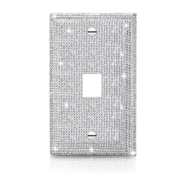 Shiny Silver Rhinestones Wall Plates Light Switch Cover Plate Decorative Wall Plate Single Toggle