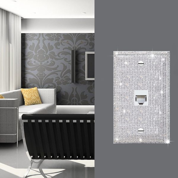Shiny Silver Rhinestones Wall Plates Light Switch Cover Plate Decorative Wall Plate Single Toggle - Image 4