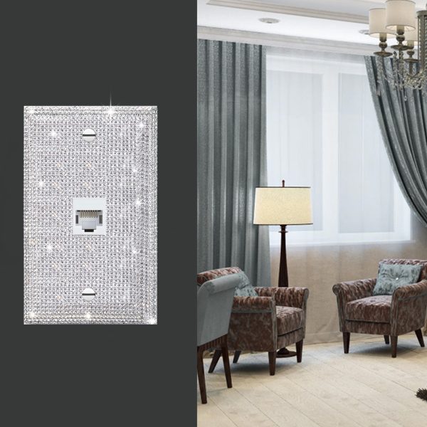Shiny Silver Rhinestones Wall Plates Light Switch Cover Plate Decorative Wall Plate Single Toggle - Image 5