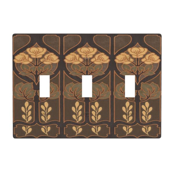 1Pcs Art Nouveau floral pattern coffee Wall Plates decorative light switch cover plate Light Switch Cover Plate Decorative Wall Plate outlet covers wall plate